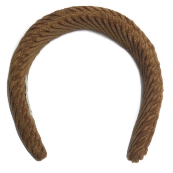 NWOT Loeffler Randall Bette Tan Corduroy Padded Headband - Picture 2 of 6
